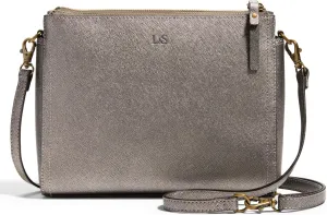 Lo & Sons The Pearl Crossbody Bag - Premium Saffiano Leather Bag with Convertible Strap | Lightweight Textured Leather