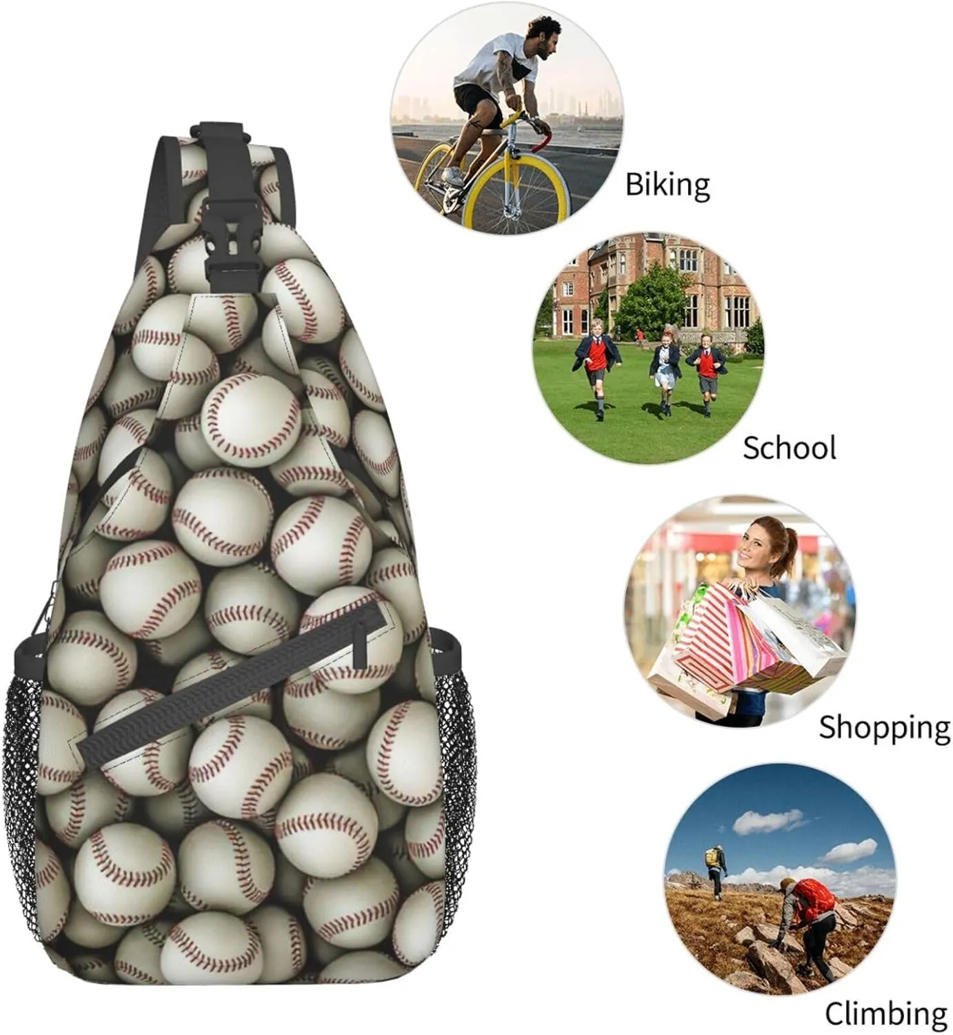 Lollipop Crossbody Sling Backpack Sling Bag Travel Hiking Chest Bag Daypack For Women Men