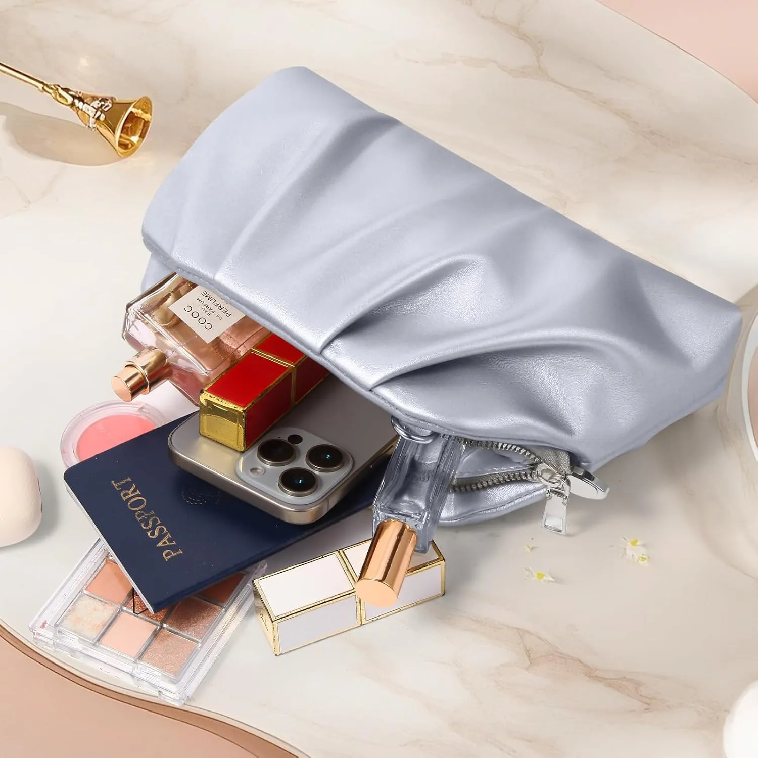 lovyoCoCo Clutch Purse for Women Soft Pleated PU Wedding Clutch, Elegant Evening Bag for Galas, Proms,Cocktail Parties