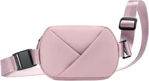 Lux & Nyx Origami Belt Bag and Sling Bag - Black Ultra Satin - Daily and Travel Multi-compartment Belt Bag Convertible to Sling and Crossbody Bag - Stain and Weather Resistant (Hopeful Pink)