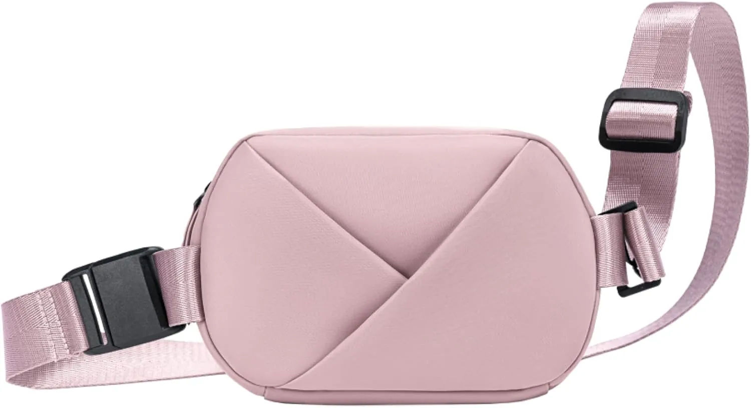 Lux & Nyx Origami Belt Bag and Sling Bag - Black Ultra Satin - Daily and Travel Multi-compartment Belt Bag Convertible to Sling and Crossbody Bag - Stain and Weather Resistant (Hopeful Pink)