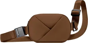 Lux & Nyx Origami Belt Bag and Sling Bag - Black Ultra Satin - Daily and Travel Multi-compartment Belt Bag Convertible to Sling and Crossbody Bag - Stain and Weather Resistant (Sepia)