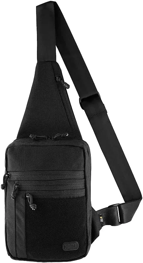 M-Tac Tactical Sling Bag for Men - Crossbody Concealed Carry Bag Chest Pack - Black Mens Crossbody Holster Bag