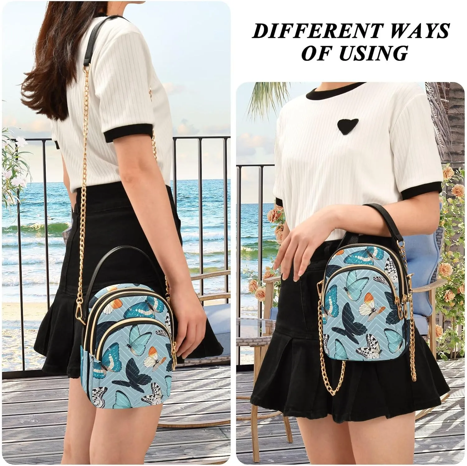 Mardi Gras Mask Colorful Small Crossbody Bags for Women Trendy Phone Bag