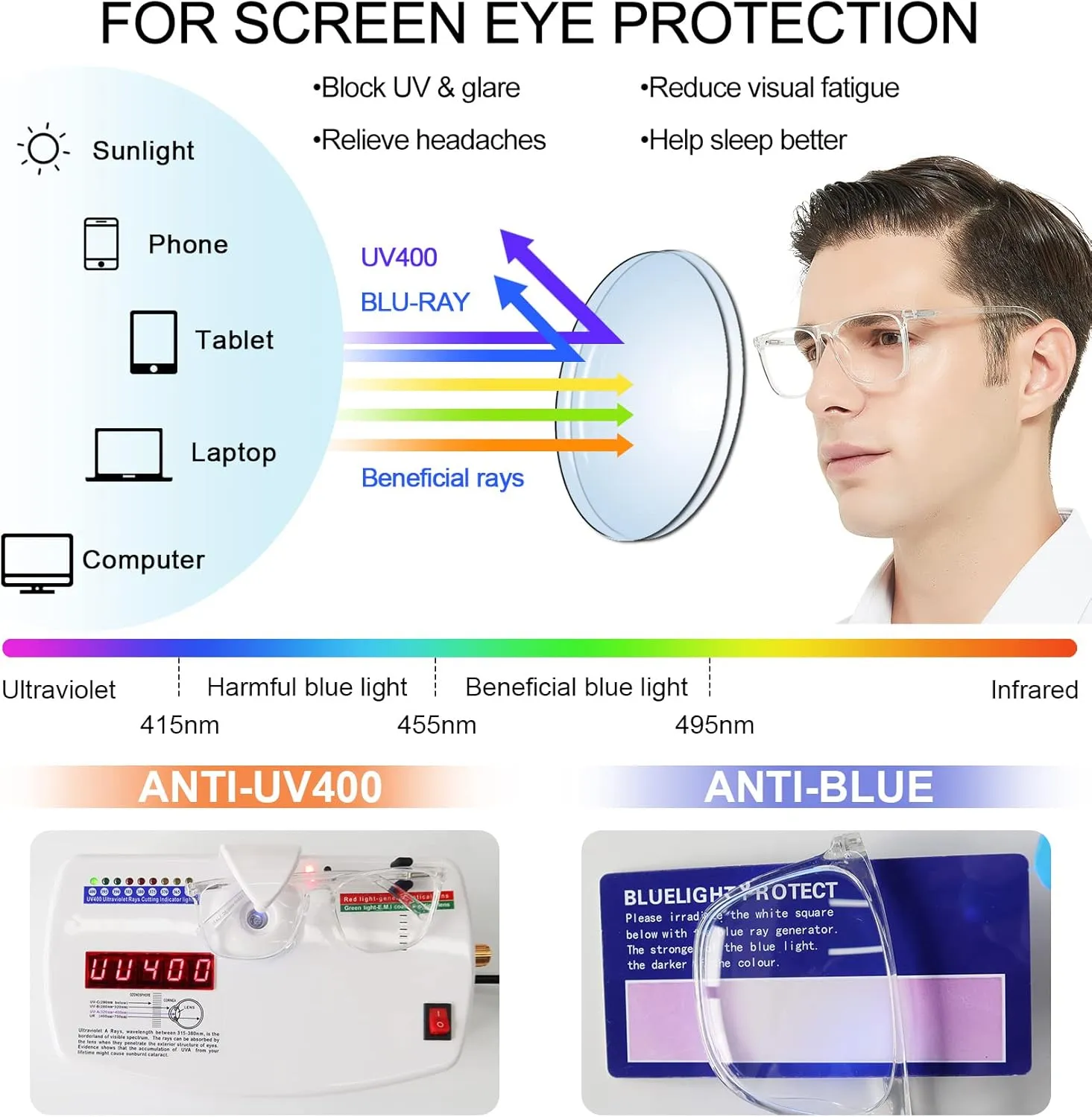 MARE AZZURO Photochromic Reading Glasses Men Blue Light Blocking Oversized Square Readers 1.0 1.5 2.0 2.5 3.0 3.5 4.0