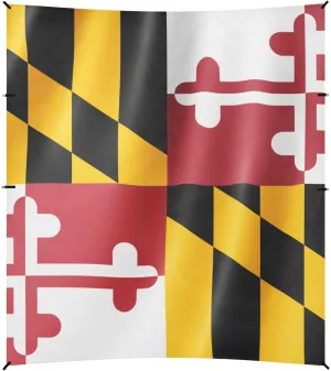 Maryland State Flag Md Beach Cabana UPF50 Waterproof Sun Shelter with Sturdy Poles, Sandbags and Shovel for Camping, Picnics, Backyard & Fishing