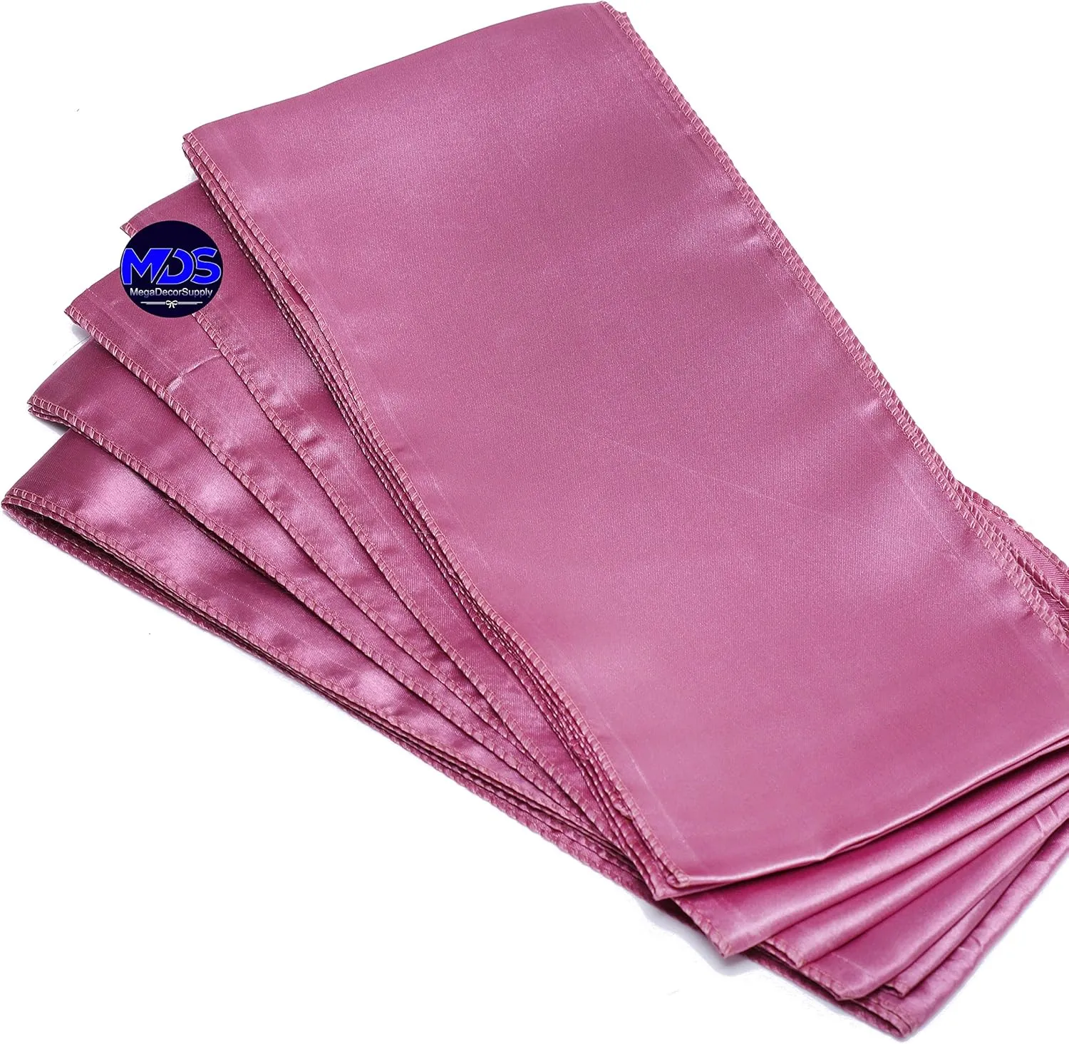 MDS Pack of 100 PCS Satin Chair Sashes Charmeuse Sateen Dining Chair Bows Ribbon Ties Back Sash for Wedding Party Birthday Home Hotel Restaurant Banquet Decoration (7 x 108 Inch, Dusty Pink)