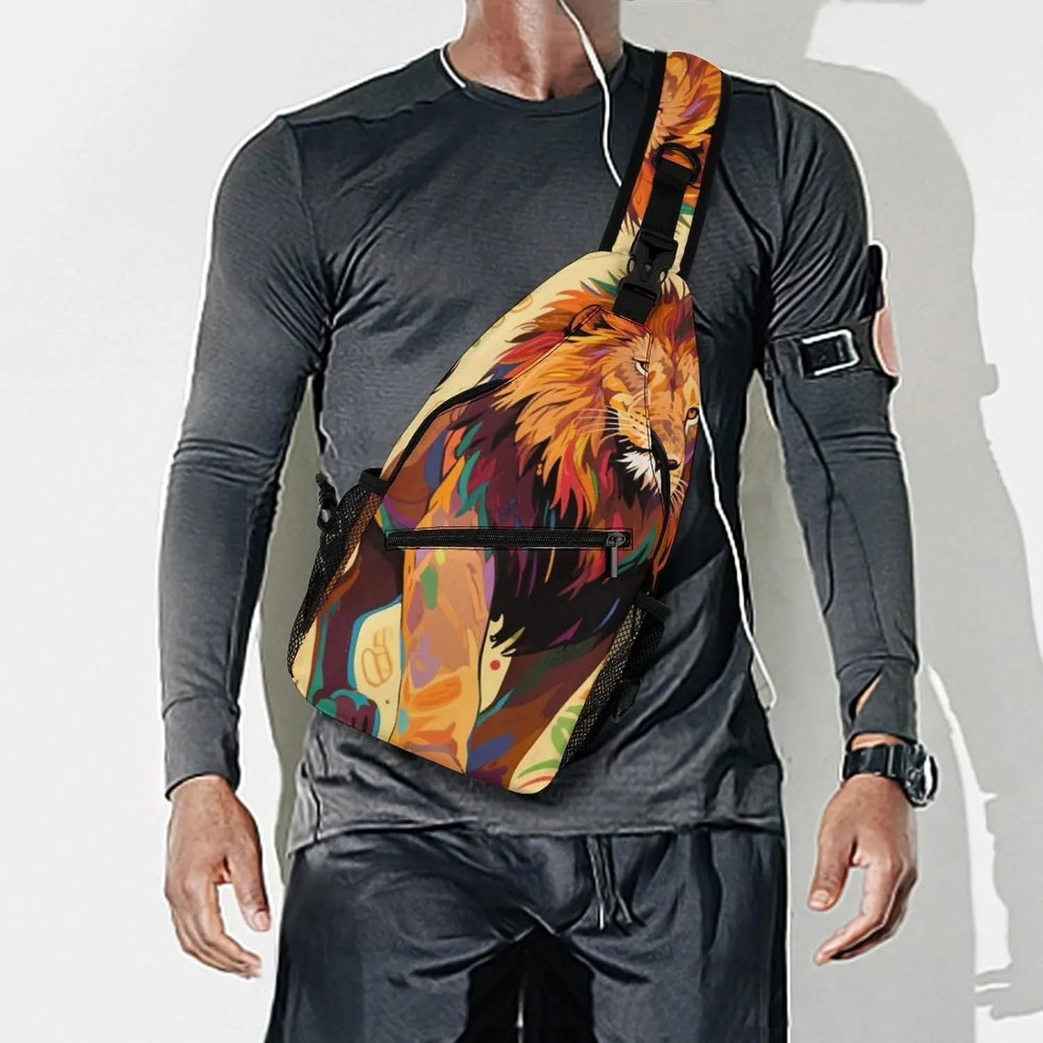 Men & Women Outdoor Sport Daypack Travel Bag, Cool Rasta Flag Rastafarian Reggae Lion Art Sling Backpack Rucksack for Travel Hiking - Small Tool Backpack Bag Rucksack