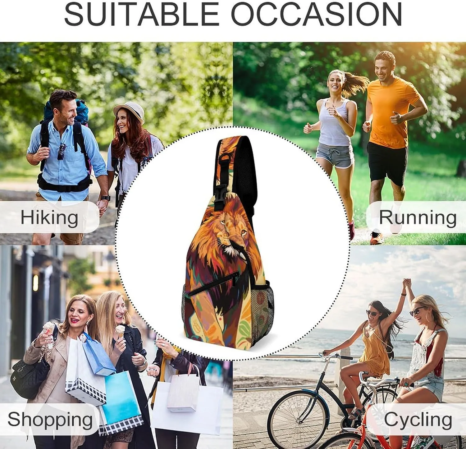 Men & Women Outdoor Sport Daypack Travel Bag, Cool Rasta Flag Rastafarian Reggae Lion Art Sling Backpack Rucksack for Travel Hiking - Small Tool Backpack Bag Rucksack