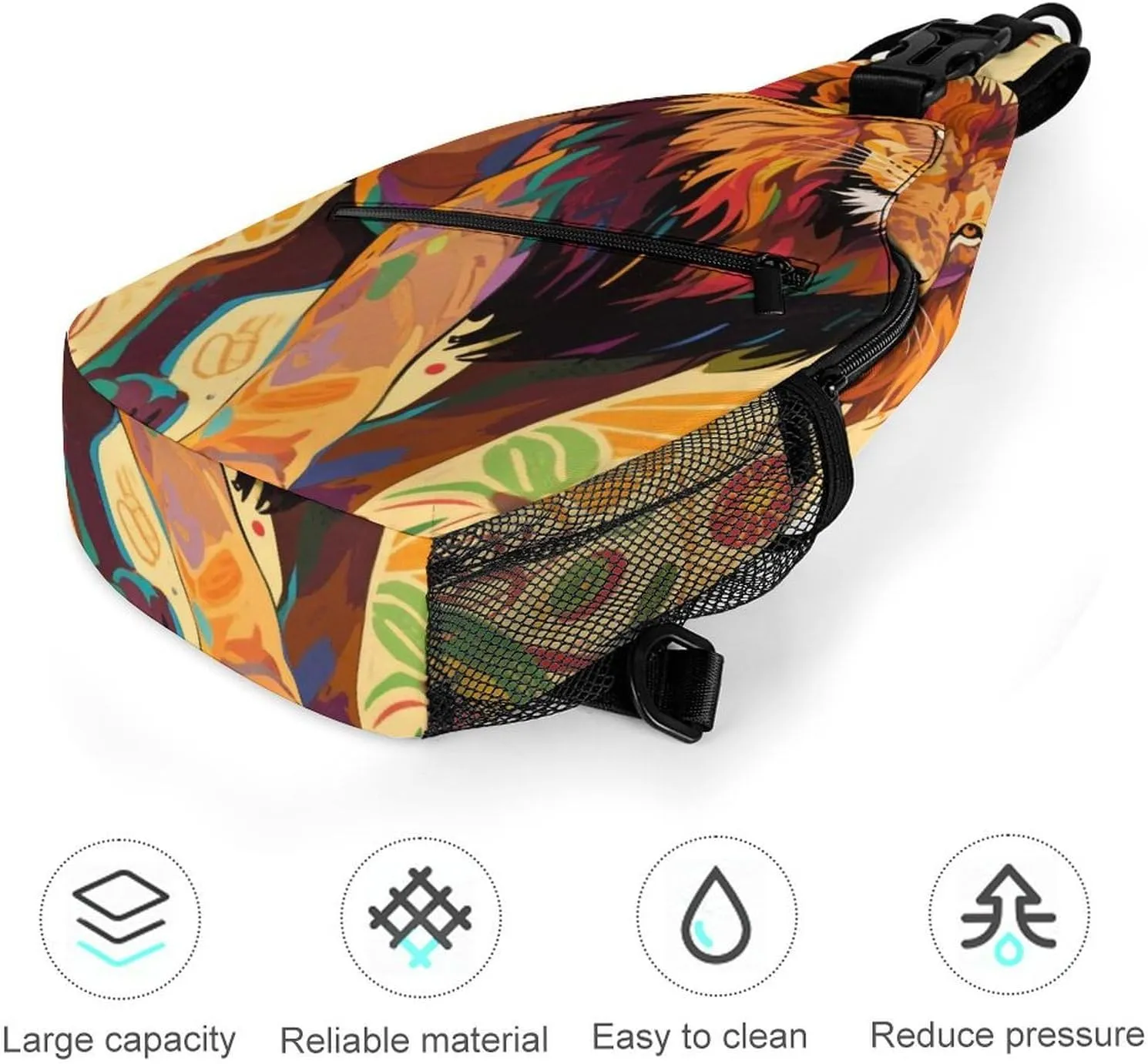 Men & Women Outdoor Sport Daypack Travel Bag, Cool Rasta Flag Rastafarian Reggae Lion Art Sling Backpack Rucksack for Travel Hiking - Small Tool Backpack Bag Rucksack