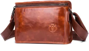 Men's shoulder bag horizontal head layer leather tie bag tablet bag