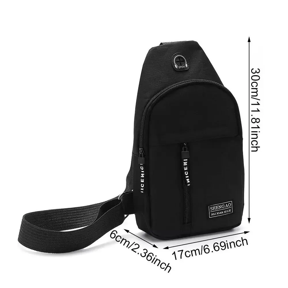 Men's Sling Chest Bag – Black Crossbody Shoulder Pack | Sports & Travel Handbag Backpack
