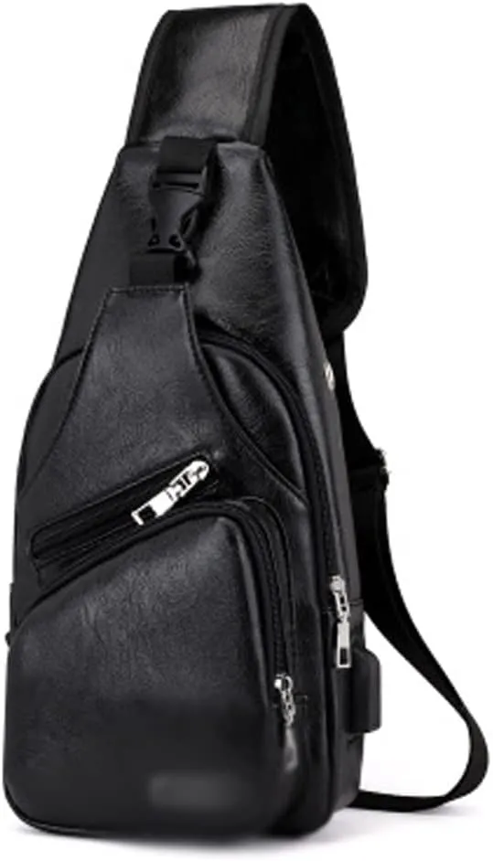Men'smessenger Crossbody Package Pu Leather Shoulder Bags Package Travel Chest Bag (D 34 * 16 * 10 cm)