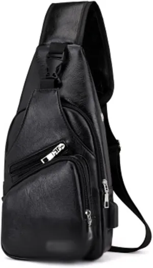 Men'smessenger Crossbody Package Pu Leather Shoulder Bags Package Travel Chest Bag (D 34 * 16 * 10 cm)