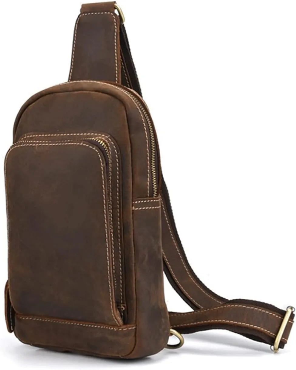 Messenger Bags Leather Shoulder Bag Shoulder Bag Men's Leather Crossbody Bag Casual Crossbody Chest Bag