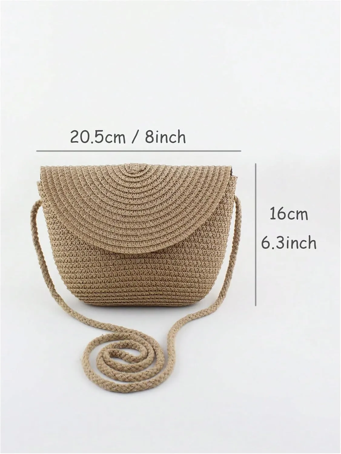 Milumia Women's Summer Beach Vacation Bag Straw Basket Purse Crossbody Shoulder Bags with Flap