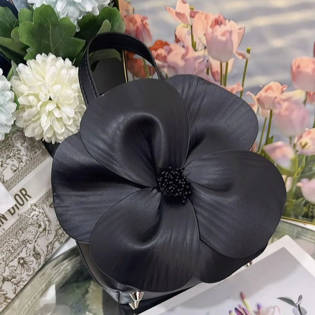 Mini Flower Evening Purse Floral Clutch Purses for Women PU Leather Evening Handbag with Chain Wedding Party Prom