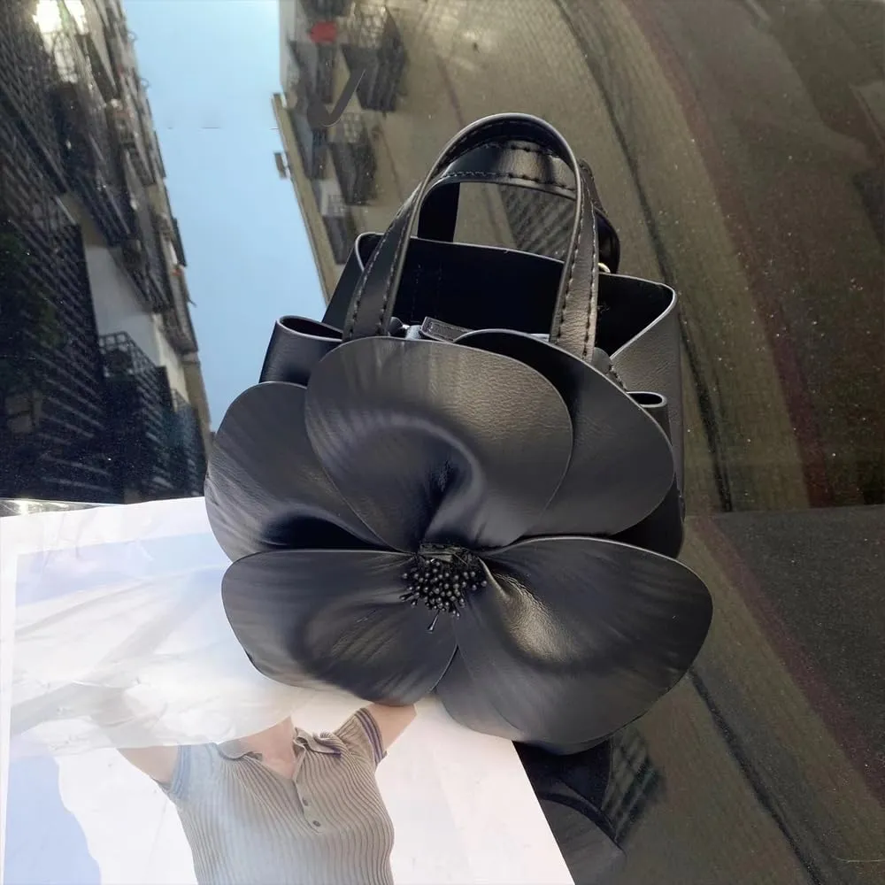 Mini Flower Evening Purse Floral Clutch Purses for Women PU Leather Evening Handbag with Chain Wedding Party Prom