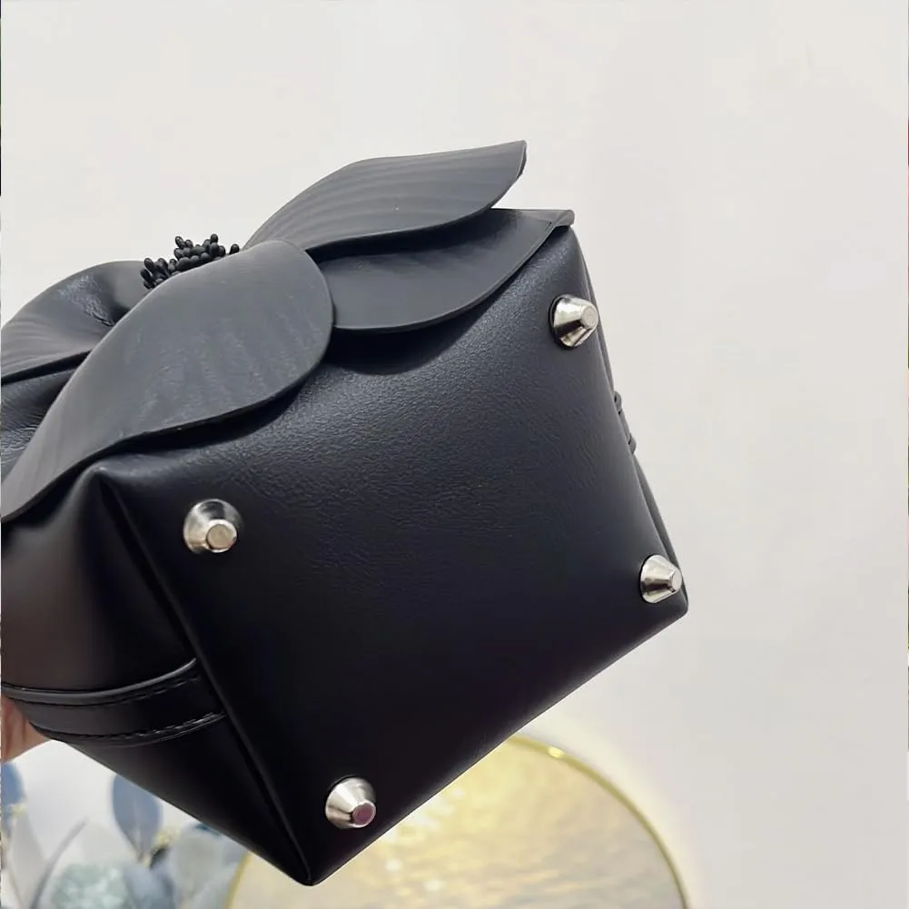Mini Flower Evening Purse Floral Clutch Purses for Women PU Leather Evening Handbag with Chain Wedding Party Prom
