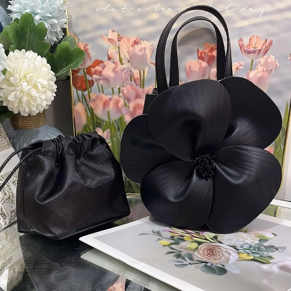 Mini Flower Evening Purse Floral Clutch Purses for Women PU Leather Evening Handbag with Chain Wedding Party Prom