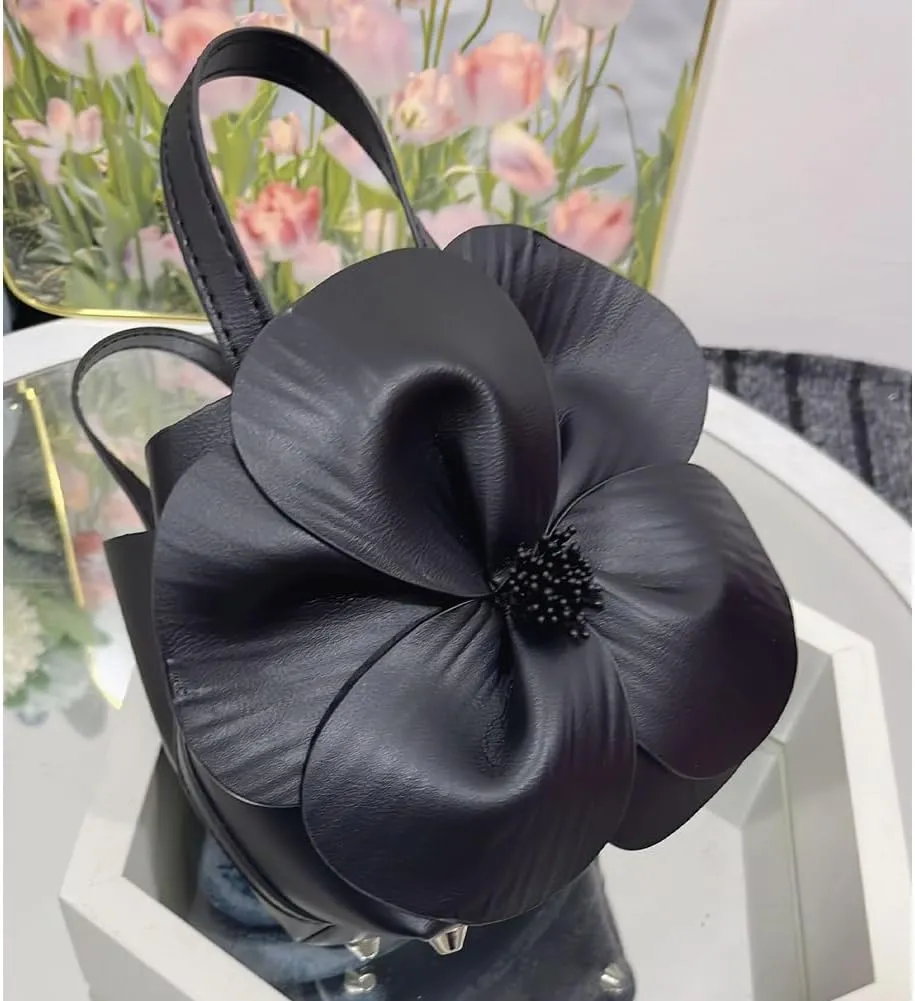 Mini Flower Evening Purse Floral Clutch Purses for Women PU Leather Evening Handbag with Chain Wedding Party Prom