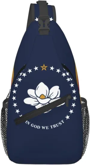 Mississippi State Flag Foldie Crossbody Bag - Anti Theft Crossbody Bags and Small Sling Bags for Men and Women