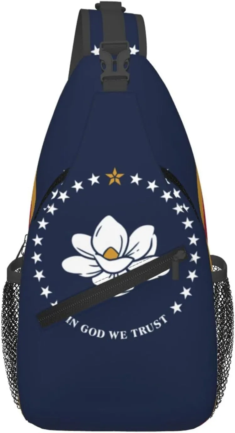 Mississippi State Flag Foldie Crossbody Bag - Anti Theft Crossbody Bags and Small Sling Bags for Men and Women