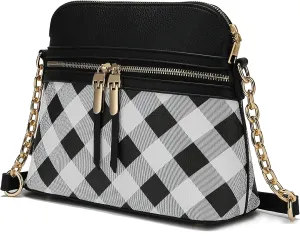 MKF Collection Crossbody Bag for Women, Vegan Leather Multi Pocket Messenger Purse, Shoulder Bag By Mia K