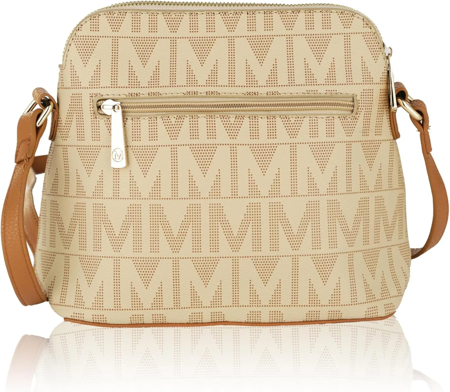 MKF Collection Signature Crossbody bag for women, Vegan leather Shoulder bag Zipper closure Messenger Handbag Purse By Mia K