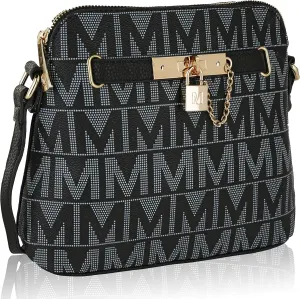 MKF Collection Signature Crossbody bag for women, Vegan leather Shoulder bag Zipper closure Messenger Handbag Purse By Mia K