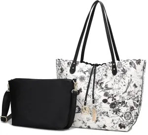 MKF Collection Sopper Tote Bag for Women & Crossbody Purse Set, Vegan Leather Shoulder bag adjustable Strap Handbag By Mia K