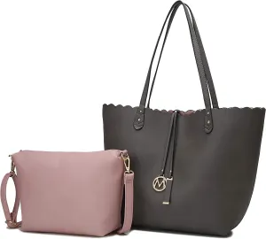 MKF Collection Sopper Tote Bag for Women & Crossbody Purse Set, Vegan Leather Shoulder bag adjustable Strap Handbag By Mia K