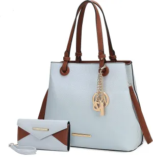 MKF Collection Tote Bag for Women With Wallet, Vegan Leather Top-Handle Handbag Crossover Purse by Mia k