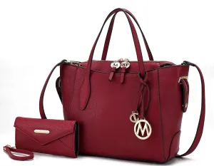 MKF Collection Tote bag for Women with Wristlet Wallet, Vegan Leather Top-Handle Shoulder Handbag Purse