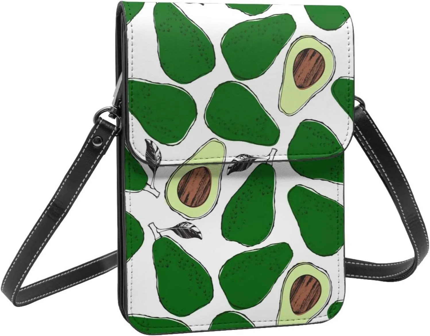 Mmm Fight Womens Crossbody Bags Avocado Pattern Phone Bag Wallet Purses Adjustable Strap