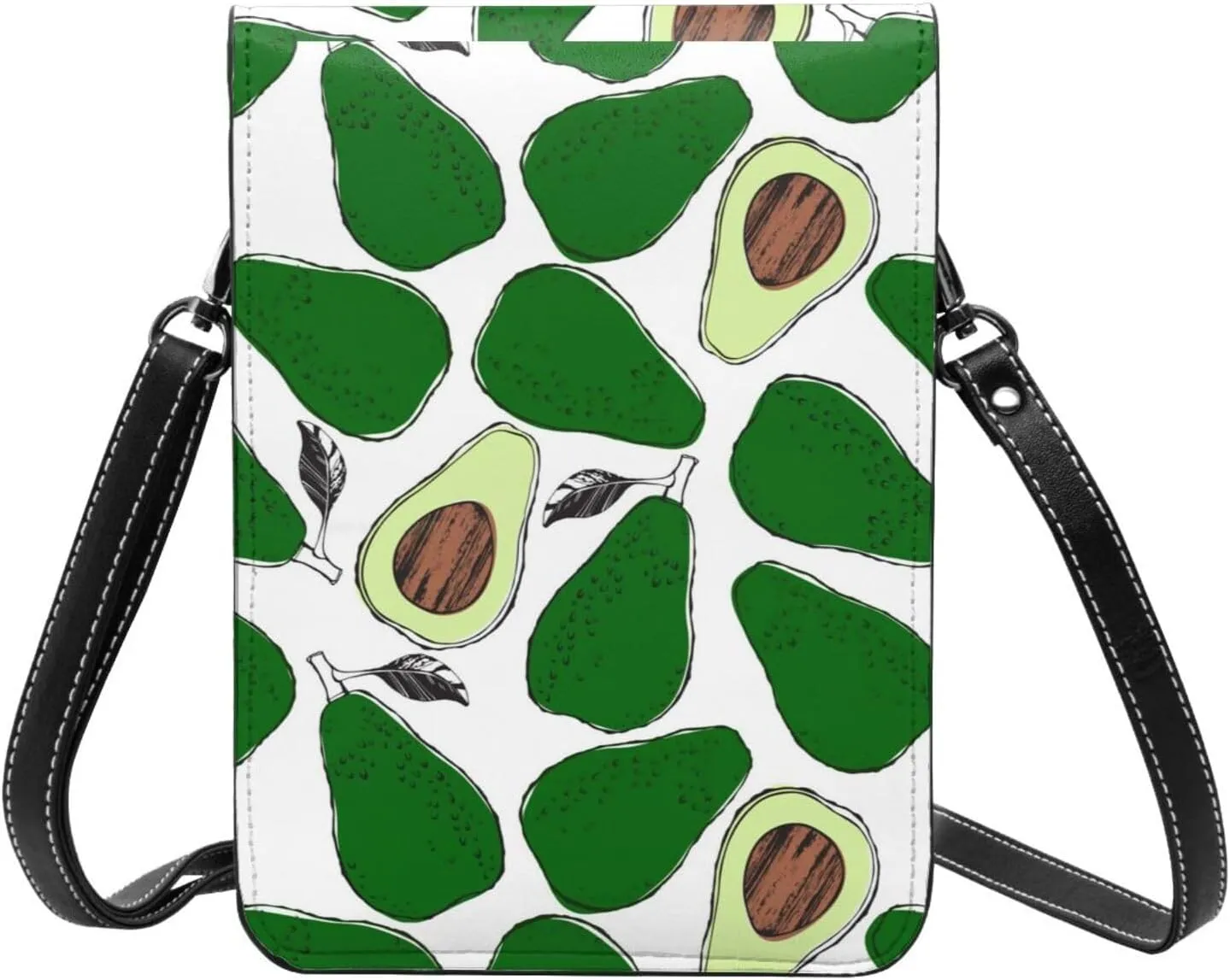 Mmm Fight Womens Crossbody Bags Avocado Pattern Phone Bag Wallet Purses Adjustable Strap