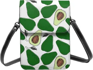 Mmm Fight Womens Crossbody Bags Avocado Pattern Phone Bag Wallet Purses Adjustable Strap