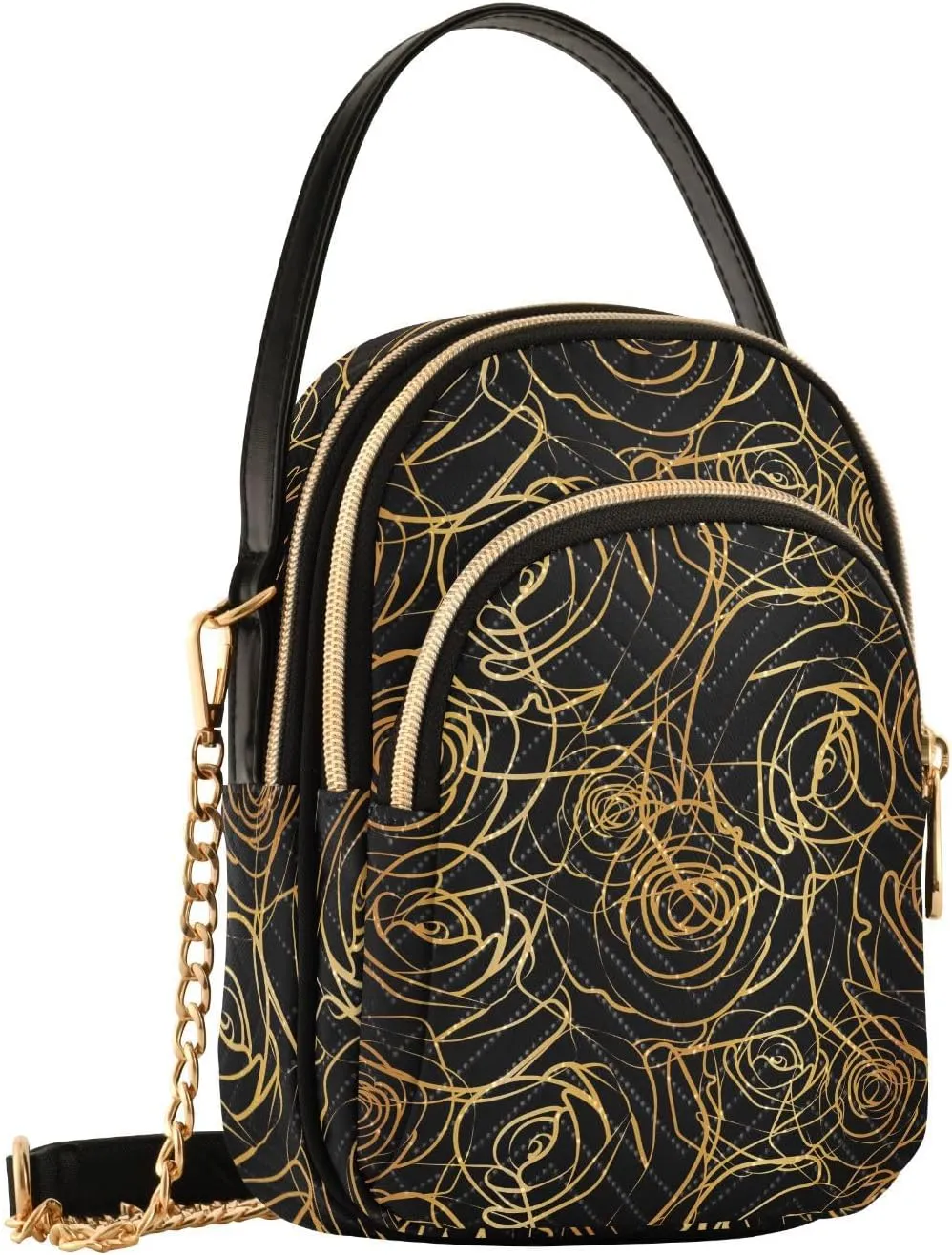 MNSRUU Quilted Crossbody Bags for Women Trendy, Women's Crossbody Handbags Pink Flower Travel Cell Phone Purses Bags