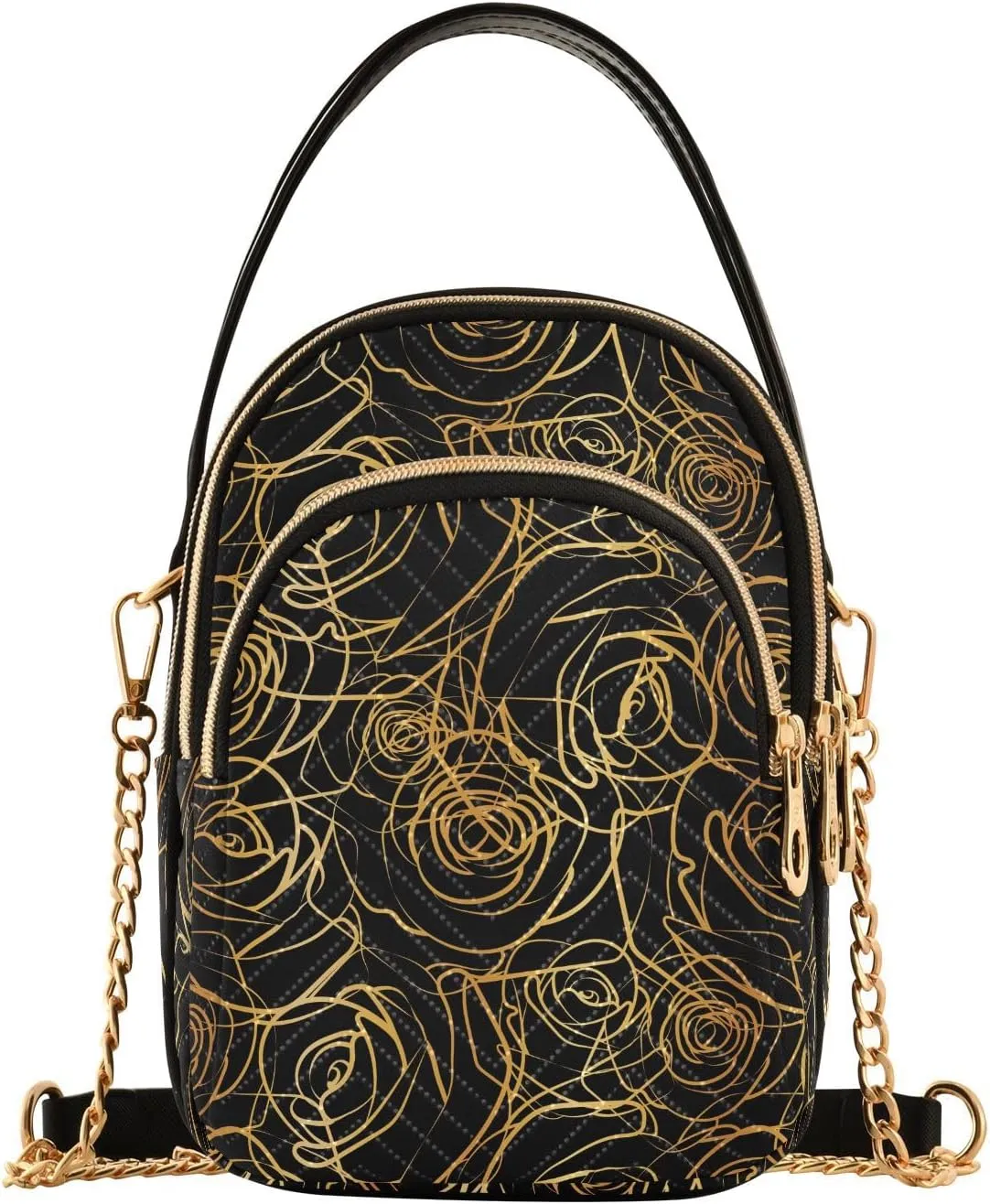 MNSRUU Quilted Crossbody Bags for Women Trendy, Women's Crossbody Handbags Pink Flower Travel Cell Phone Purses Bags