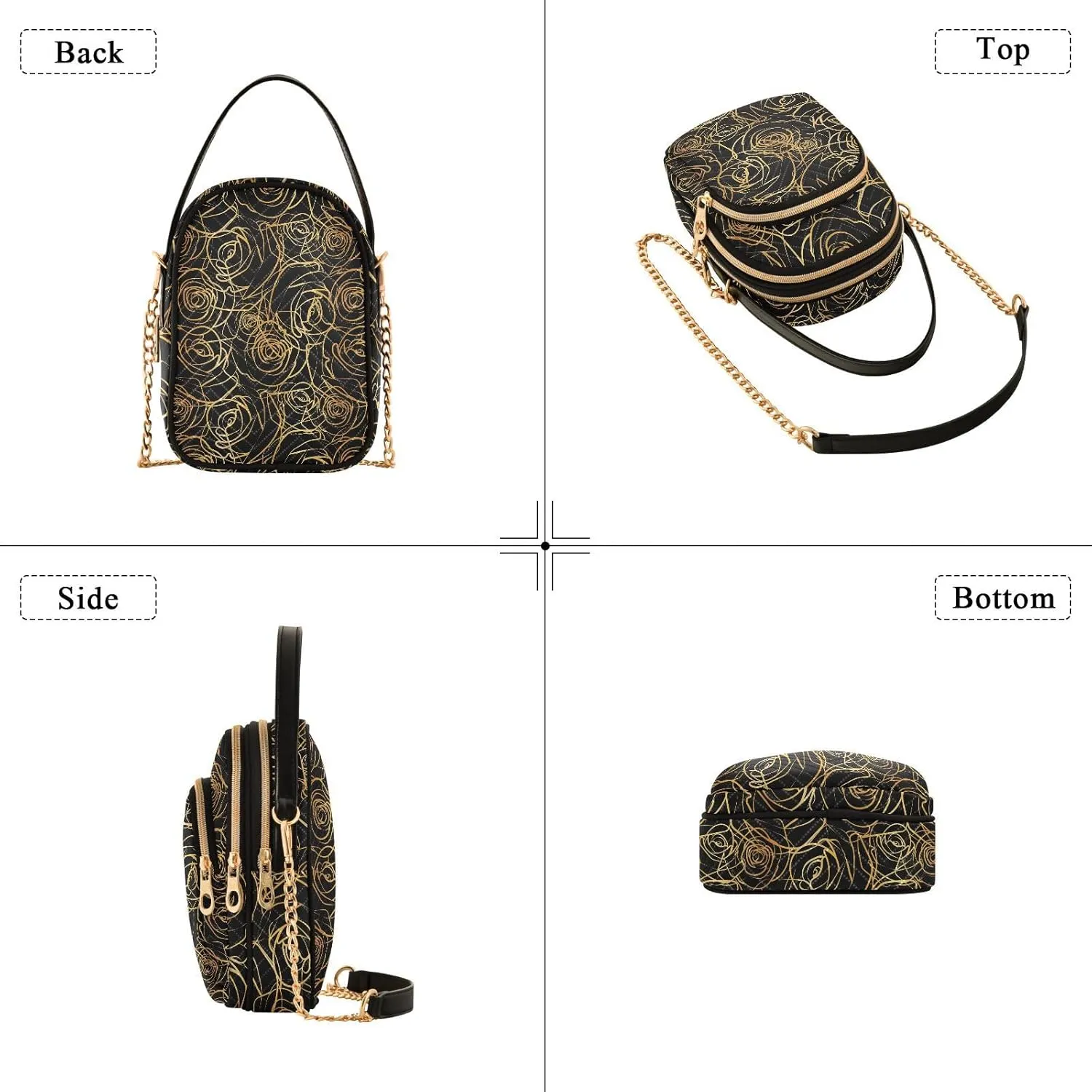 MNSRUU Quilted Crossbody Bags for Women Trendy, Women's Crossbody Handbags Pink Flower Travel Cell Phone Purses Bags