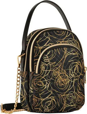 MNSRUU Quilted Crossbody Bags for Women Trendy, Women's Crossbody Handbags Pink Flower Travel Cell Phone Purses Bags