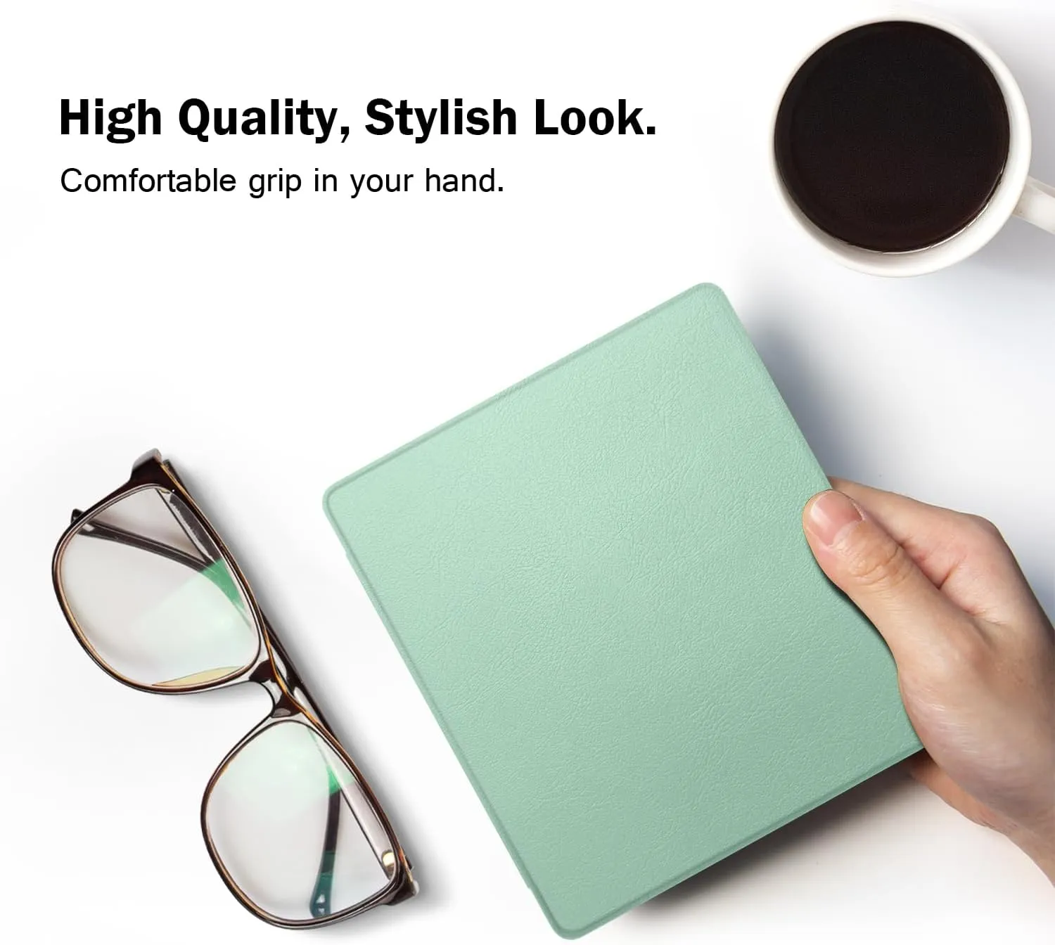 MoKo Case Fits All-New 7" Kindle Oasis (9th and 10th Generation ONLY, 2017 and 2019 Release), Premium Ultra Lightweight Shell Cover with Auto Wake/Sleep, Agave Green