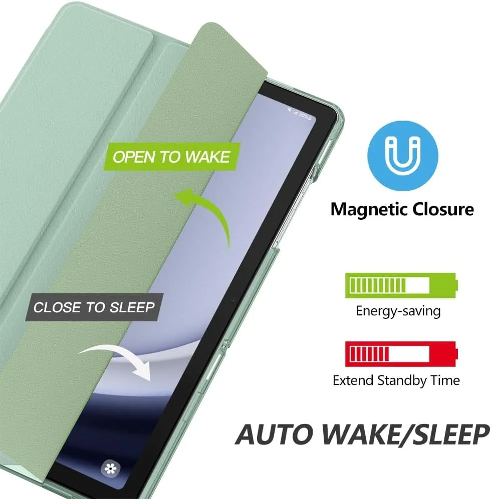 MoKo Case for Galaxy Tab A9 /A9 Plus 11 inch 2023, Slim Stand Protective Smart Cover with Hard PC Translucent Back Shell for Tab A9 Plus Tablet (SM-X210/X216/X218), Auto Wake/Sleep, Agave Green