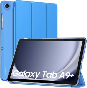 MoKo Case for Galaxy Tab A9 /A9 Plus 11 inch 2023, Slim Stand Protective Smart Cover with Hard PC Translucent Back Shell for Tab A9 Plus Tablet (SM-X210/X216/X218), Auto Wake/Sleep, Blue Wave