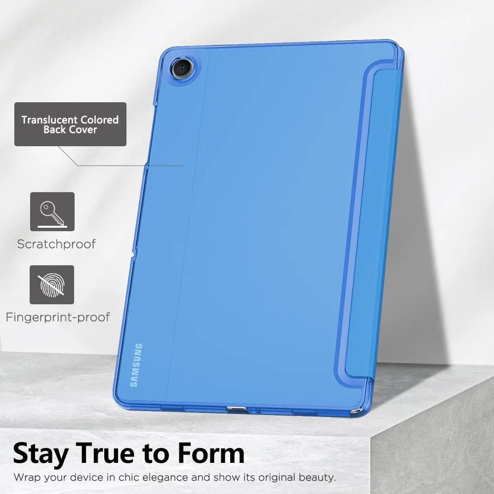 MoKo Case for Galaxy Tab A9 /A9 Plus 11 inch 2023, Slim Stand Protective Smart Cover with Hard PC Translucent Back Shell for Tab A9 Plus Tablet (SM-X210/X216/X218), Auto Wake/Sleep, Blue Wave