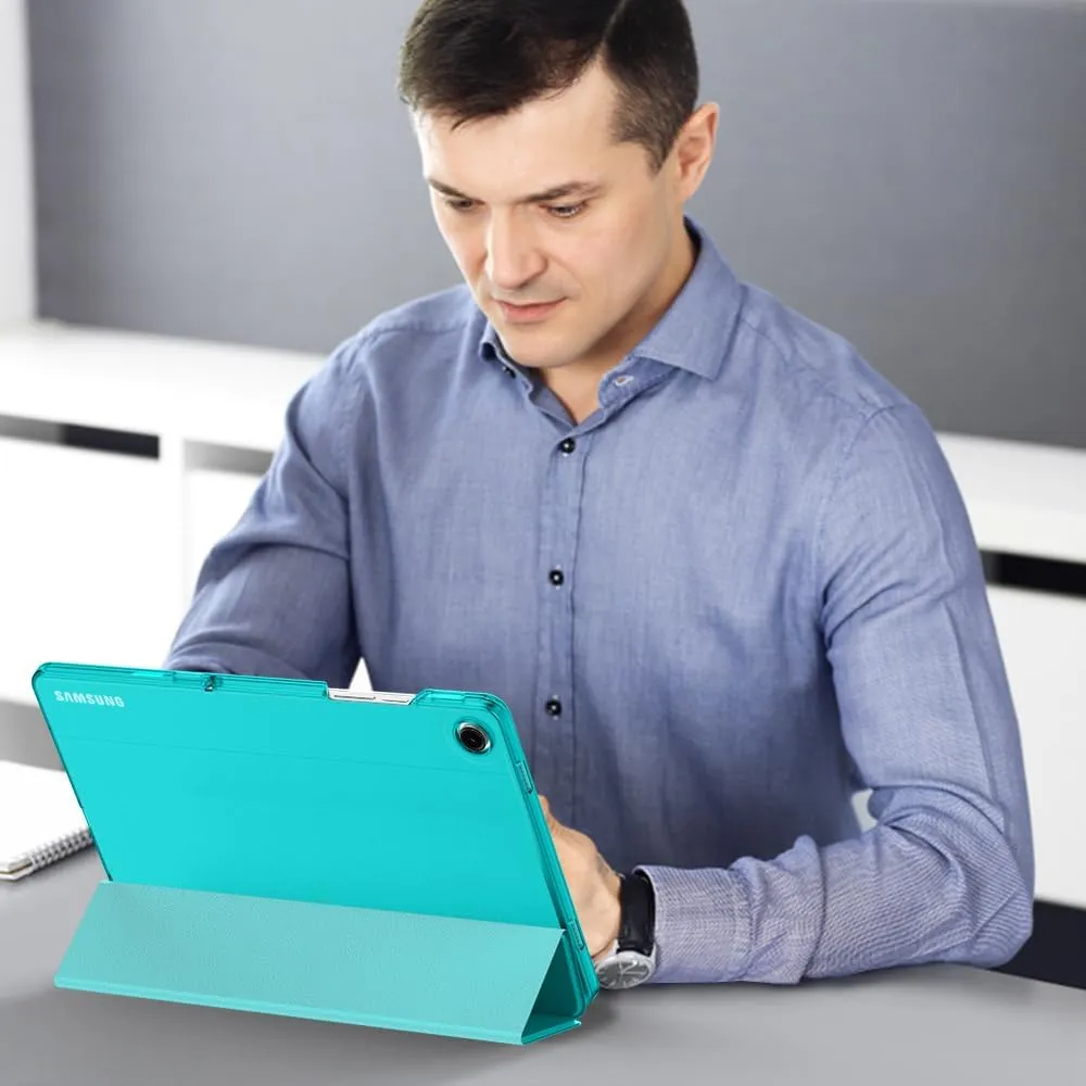 MoKo Case for Galaxy Tab A9 /A9 Plus 11 inch 2023, Slim Stand Protective Smart Cover with Hard PC Translucent Back Shell for Tab A9 Plus Tablet (SM-X210/X216/X218), Auto Wake/Sleep, Pagoda Blue