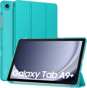 MoKo Case for Galaxy Tab A9 /A9 Plus 11 inch 2023, Slim Stand Protective Smart Cover with Hard PC Translucent Back Shell for Tab A9 Plus Tablet (SM-X210/X216/X218), Auto Wake/Sleep, Pagoda Blue