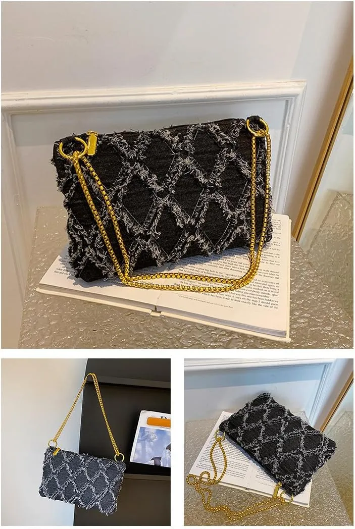 MOLERFO Denim Shoulder Bag Denim Purses and Handbags for Women Jean Bag Y2k Purse Small Denim Purse Jeans Bag