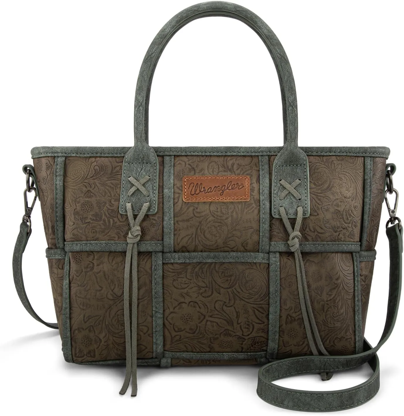 Montana West Wrangler Woven Tote Bag for Women Western Floral Tooled Purses and Handbags
