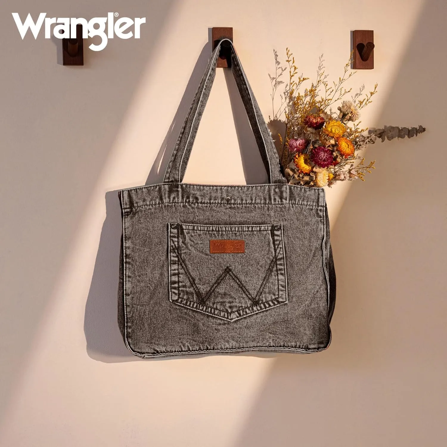 Montana West x Wrangler Tote Bag for Women Large Denim Purses for Work Travel